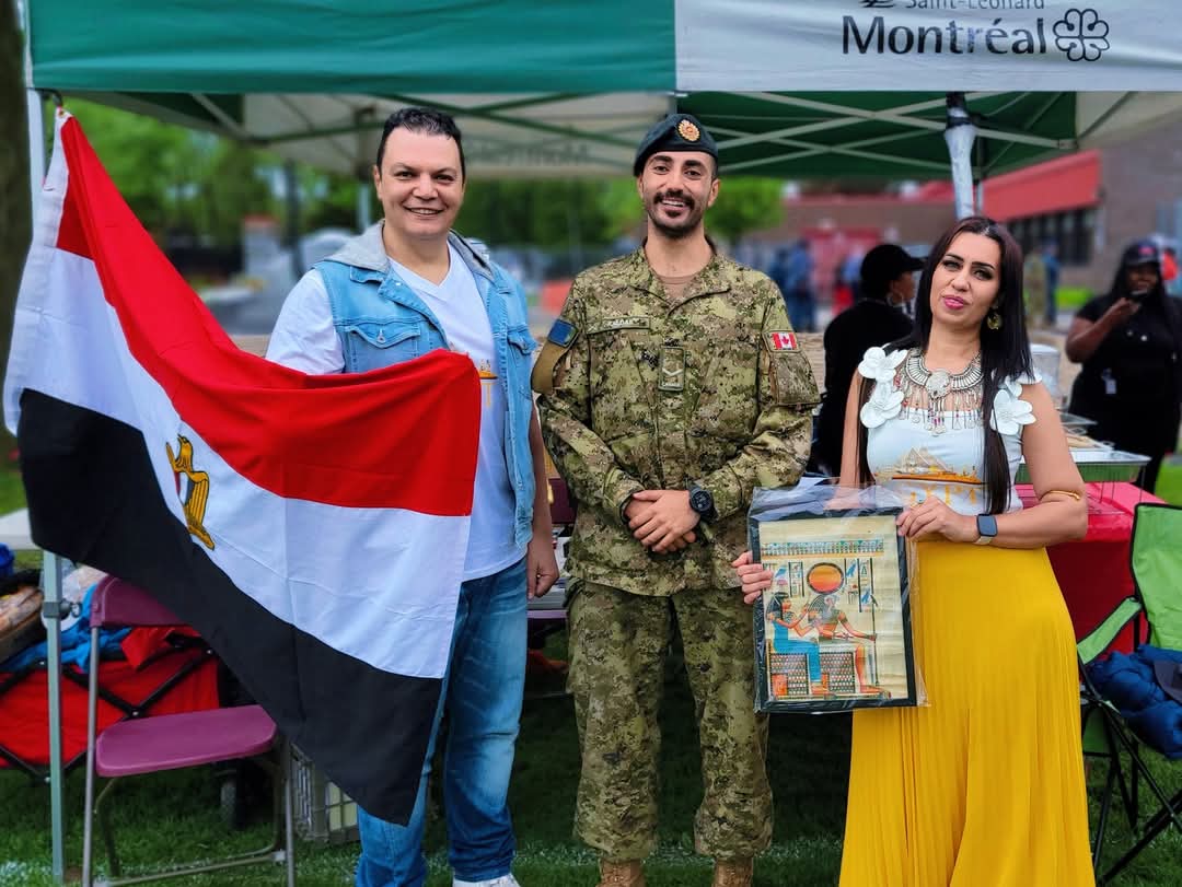 ACMC community members with an Egyptian flag in Montreal