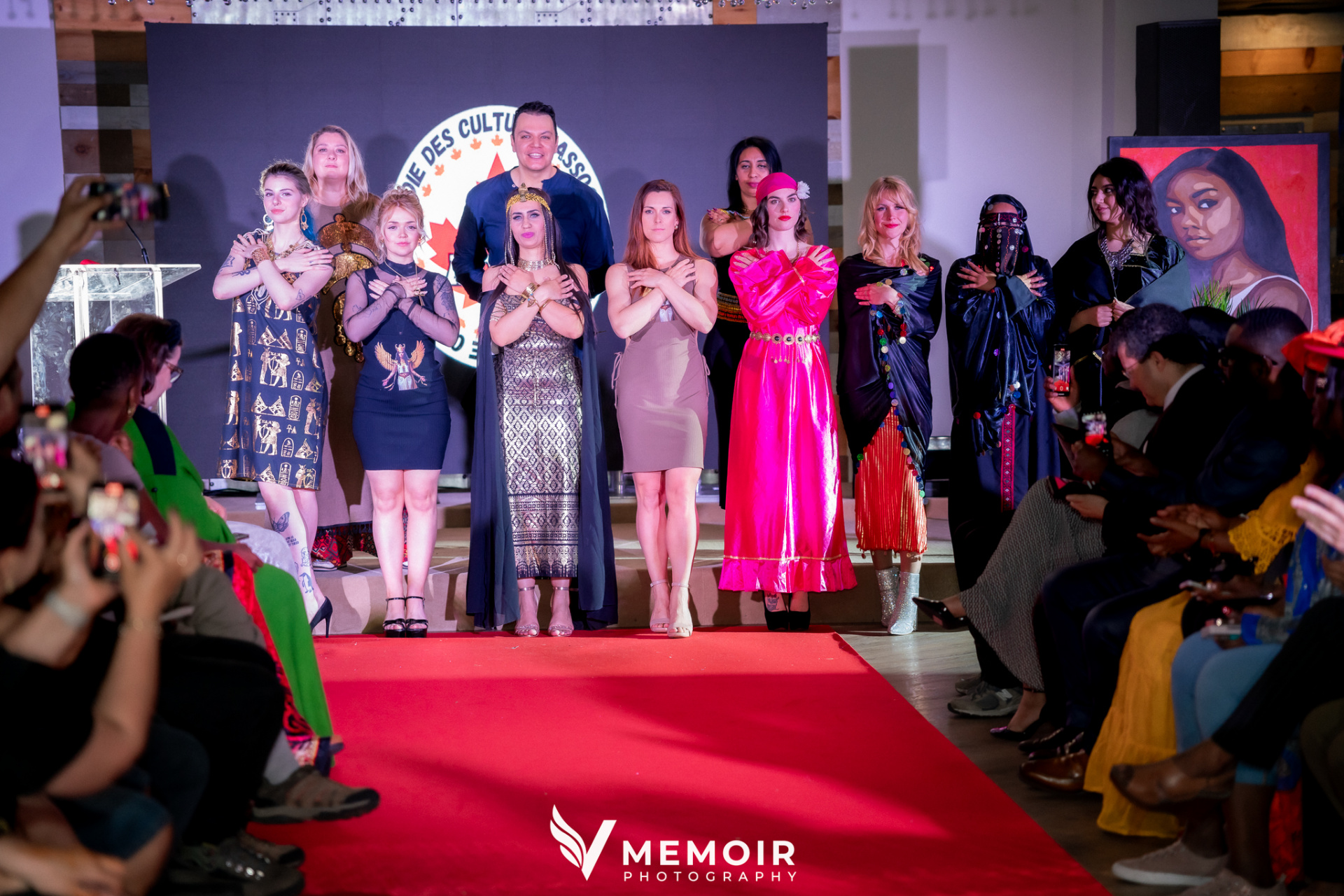 ACMC cultural fashion showcase on a red carpet